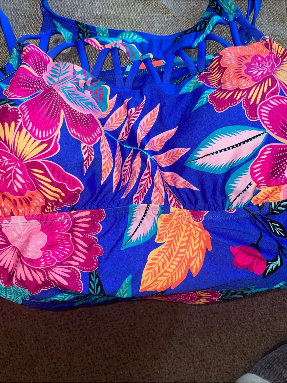 Women's Electric Blue Tropical Floral Skirt